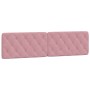 Estructura cama sin colchón terciopelo rosa 200x200 cm