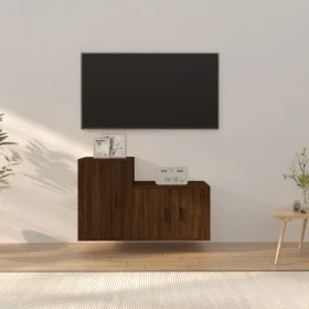 TV-Möbelset 2-teilig, braunes Eichensperrholz von vidaXL, TV-Möbel - Ref: Foro24-3188397, Preis: 80,89 €, Rabatt: %