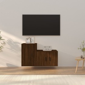 TV-Möbelset 2-teilig, braunes Eichensperrholz von vidaXL, TV-Möbel - Ref: Foro24-3188397, Preis: 81,92 €, Rabatt: %