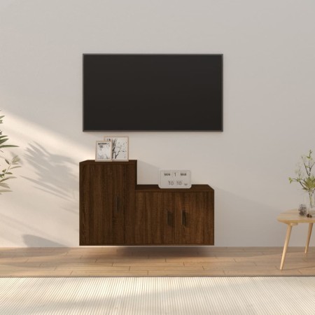 TV-Möbelset 2-teilig, braunes Eichensperrholz von vidaXL, TV-Möbel - Ref: Foro24-3188397, Preis: 81,92 €, Rabatt: %