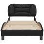 Estructura de cama sin colchón cuero sintético negro 80x200 cm