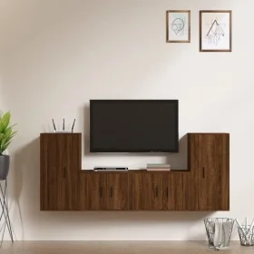 TV-Möbelset 4-teilig aus eichenbraunem Sperrholz von vidaXL, TV-Möbel - Ref: Foro24-3188557, Preis: 177,23 €, Rabatt: %