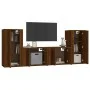 TV-Möbelset 4-teilig aus eichenbraunem Sperrholz von vidaXL, TV-Möbel - Ref: Foro24-3188557, Preis: 177,23 €, Rabatt: %