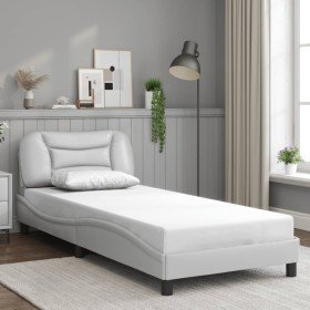 Estructura de cama sin colchón cuero sintético blanco 80x200 cm en Camas y somieres | Comprar online en Foro24