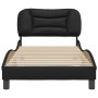 Estructura de cama sin colchón cuero sintético negro 90x190 cm