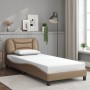 Estructura cama sin colchón cuero sintético capuchino 90x190 cm