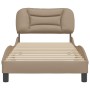 Estructura cama sin colchón cuero sintético capuchino 90x190 cm