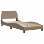 Estructura cama sin colchón cuero sintético capuchino 90x190 cm