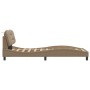 Estructura cama sin colchón cuero sintético capuchino 90x190 cm