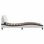 Estructura de cama con cabecero cuero sintético blanco y negro