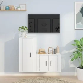 Set de muebles de TV 2 piezas madera contrachapada blanco de vidaXL, Muebles TV - Ref: Foro24-3188454, Precio: 87,81 €, Descu...