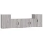 TV furniture set 4 pieces Sonoma gray plywood by vidaXL, TV Furniture - Ref: Foro24-3188548, Price: 156,83 €, Discount: %