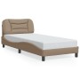 Estructura cama sin colchón cuero sintético capuchino 90x200 cm