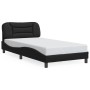 Estructura de cama sin colchón cuero sintético negro 100x200 cm