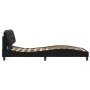 Estructura de cama sin colchón cuero sintético negro 100x200 cm