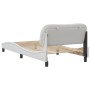 Estructura de cama sin colchón cuero sintético blanco 100x200cm