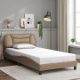 Estructura cama sin colchón cuero sintético capuchino 100x200cm