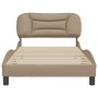 Estructura cama sin colchón cuero sintético capuchino 100x200cm