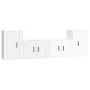4-teiliges TV-Möbelset Sperrholz glänzend weiß von vidaXL, TV-Möbel - Ref: Foro24-3188544, Preis: 154,88 €, Rabatt: %