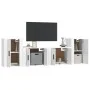 4-teiliges TV-Möbelset Sperrholz glänzend weiß von vidaXL, TV-Möbel - Ref: Foro24-3188544, Preis: 154,88 €, Rabatt: %