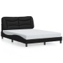 Estructura de cama sin colchón cuero sintético negro 120x200 cm