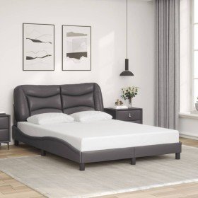 Estructura de cama sin colchón cuero sintético gris 120x200 cm en Camas y somieres | Comprar online en Foro24