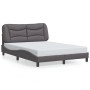 Estructura de cama sin colchón cuero sintético gris 120x200 cm