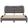 Estructura de cama sin colchón cuero sintético gris 120x200 cm