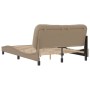 Estructura cama sin colchón cuero sintético capuchino 120x200cm