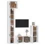 TV furniture set 5 pieces glossy white plywood by vidaXL, TV Furniture - Ref: Foro24-3188800, Price: 290,35 €, Discount: %