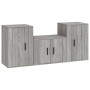 Set de muebles para TV 3 pzas madera contrachapada gris Sonoma de vidaXL, Muebles TV - Ref: Foro24-3188500, Precio: 118,13 €,...