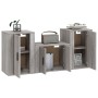 Set de muebles para TV 3 pzas madera contrachapada gris Sonoma de vidaXL, Muebles TV - Ref: Foro24-3188500, Precio: 118,13 €,...