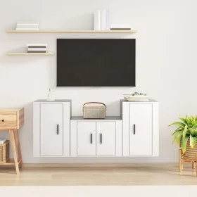 Set de muebles de TV 3 piezas madera contrachapada blanco de vidaXL, Muebles TV - Ref: Foro24-3188494, Precio: 111,20 €, Desc...