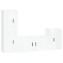 4-teiliges TV-Möbelset Sperrholz glänzend weiß von vidaXL, TV-Möbel - Ref: Foro24-3188600, Preis: 190,88 €, Rabatt: %