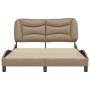 Estructura cama sin colchón cuero sintético capuchino 140x200cm