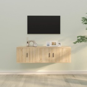 Set de muebles para TV 2 pzas madera contrachapada roble sonoma