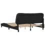 Estructura de cama sin colchón cuero sintético negro 160x200 cm