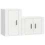 2-teiliges TV-Möbelset aus weißem Sperrholz von vidaXL, TV-Möbel - Ref: Foro24-3188446, Preis: 75,87 €, Rabatt: %