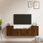 TV-Möbelset 4-teilig aus eichenbraunem Sperrholz von vidaXL, TV-Möbel - Ref: Foro24-3188549, Preis: 151,56 €, Rabatt: %