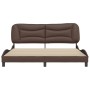 Estructura de cama sin colchón cuero sintético marrón 180x200cm