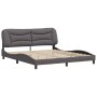 Estructura de cama sin colchón cuero sintético gris 180x200 cm