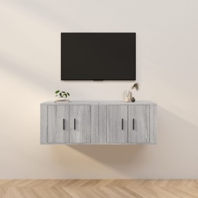 Muebles para TV de pared 2 uds gris Sonoma 57x34,5x40 cm de vidaXL, Muebles TV - Ref: Foro24-3188340, Precio: 87,91 €, Descue...