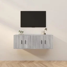 Wand-TV-Schränke 2 Stück Sonoma grau 57x34,5x40 cm von vidaXL, TV-Möbel - Ref: Foro24-3188340, Preis: 86,68 €, Rabatt: %