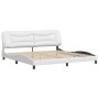 Estructura de cama sin colchón cuero sintético blanco 200x200cm