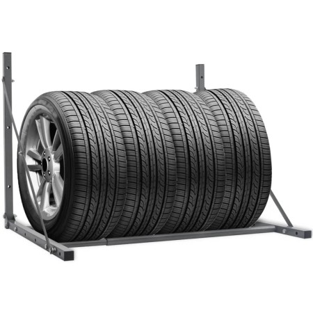 Soporte para neumáticos acero plateado de vidaXL, Almacenamiento y carga de vehículos - Ref: Foro24-210353, Precio: 51,03 €, ...