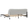 Cama sin colchón cuero sintético blanco negro 200x200 cm