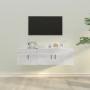 TV-Möbelset 2-teilig aus glänzend weißem Sperrholz von vidaXL, TV-Möbel - Ref: Foro24-3188424, Preis: 103,07 €, Rabatt: %