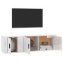 Set de muebles de TV 2 pzas madera contrachapada blanco brillo