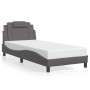 Estructura de cama sin colchón cuero sintético gris 80x200 cm
