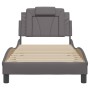 Estructura de cama sin colchón cuero sintético gris 80x200 cm